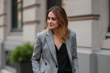 Who Can Pull Off a With Grey Blazer Black Pants?